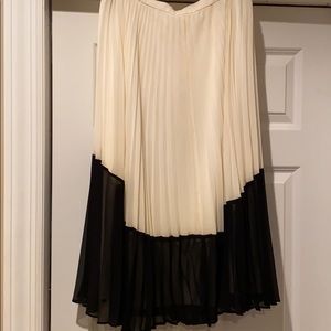 Cream and black flowy A-line